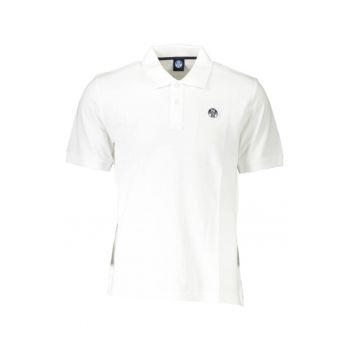Tricou polo barbati - cu mini logo brodat - Regular fit - Alb