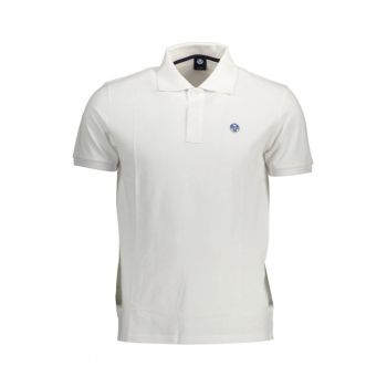 Tricou polo barbati - cu mini logo brodat - Regular fit - Alb