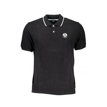 Tricou polo barbati - cu mini logo brodat - Regular fit -  Negru -