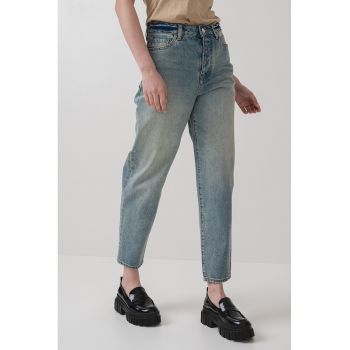 Blugi relaxed fit cu talie inalta