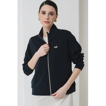 Bluza de trening din amestec de modal cu fermoar