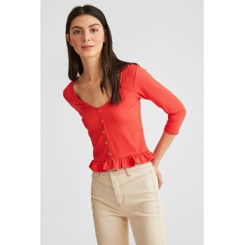 Bluza striata cu nasturi decorativi