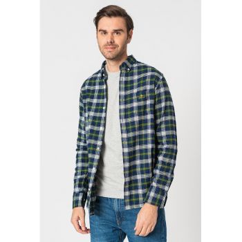 Camasa regular fit din flanel cu model in carouri