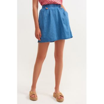 Fusta din denim cu talie elastica