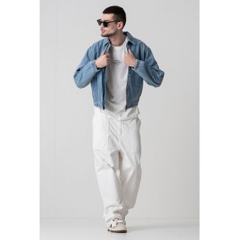 Jacheta-camasa din denim cu fermoar de firma originala