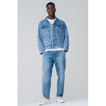 Jacheta din denim cu buzunare pe piept de firma originala