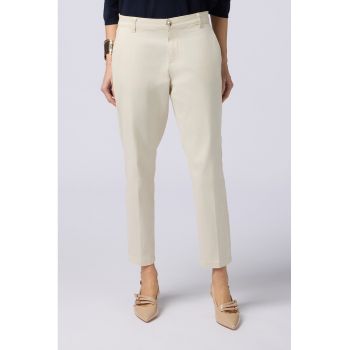 Pantaloni crop din amestec de lyocell
