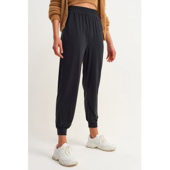 Pantaloni de trening crop din amestec de modal
