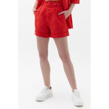 Pantaloni scurti din amestec de lyocell cu buzunare laterale