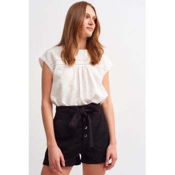 Pantaloni scurti din amestec de lyocell cu cordon in talie