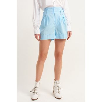 Pantaloni scurti din amestec de lyocell cu talie inalta