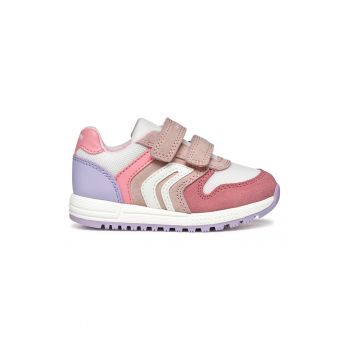Pantofi sport cu velcro si detalii din piele intoarsa