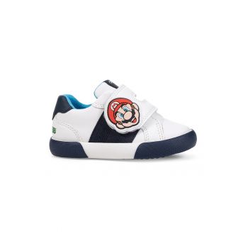 Pantofi sport cu velcro si tematica Mario
