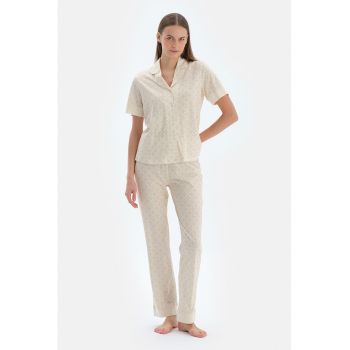 Pijama din bumbac si modal cu model