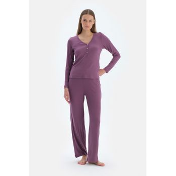 Pijama lunga cu model uni