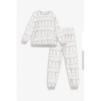 Pijama lunga cu tematica de Craciun