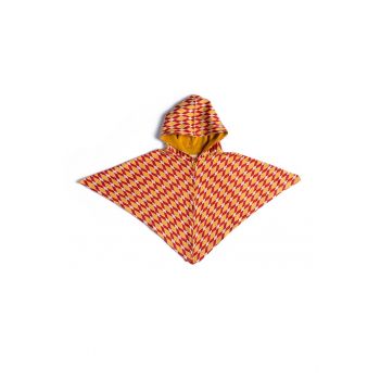 Poncho de bumbac organic cu gluga si fermoar
