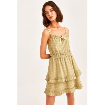 Rochie scurta din amestec de in cu croiala in A