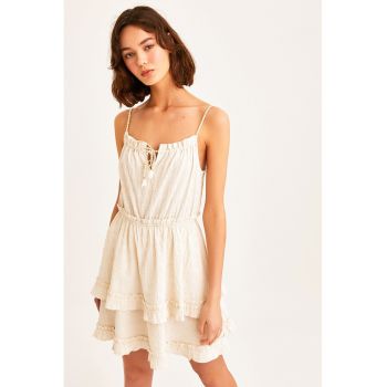 Rochie scurta din amestec de in cu croiala in A