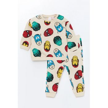 Set de bluza si pantaloni cu imprimeu Marvel - 2 piese