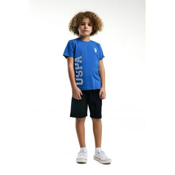 Set de tricou cu decolteu la baza gatului si pantaloni