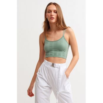 Top crop cu bretele incrucisate