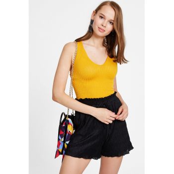 Top crop cu bretele incrucisate