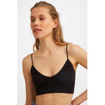 Top crop cu decolteu in V