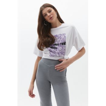 Tricou cu imprimeu floral Pamslogan