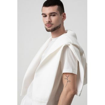 Tricou din bumbac cu logo in relief