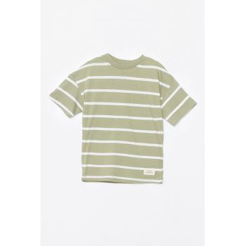 Tricou din bumbac cu model in dungi