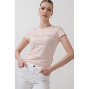 Tricou slim fit cu imprimeu logo