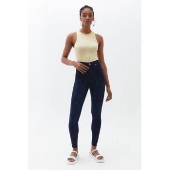 Blugi skinny cu imprimeu