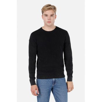 Bluza de trening cu model uni si decolteu la baza gatului