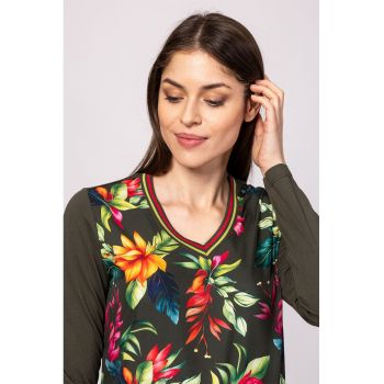 Bluza din amestec de modal cu model Carrel