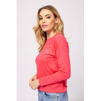 Bluza din amestec de modal cu strasuri Cantara