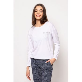 Bluza din amestec de modal cu strasuri Cantara