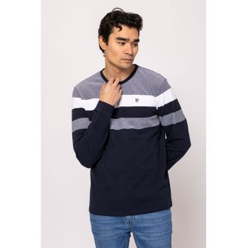 Bluza din bumbac cu model in dungi