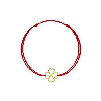 Bratara Copii Kabbalah cu pandantiv din Aur 585 - 14K - Clover