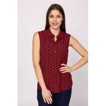 Camasa cu model geometric - fara maneci Ruanna