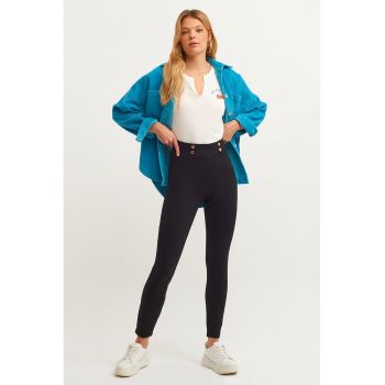 Colanti crop cu talie inalta