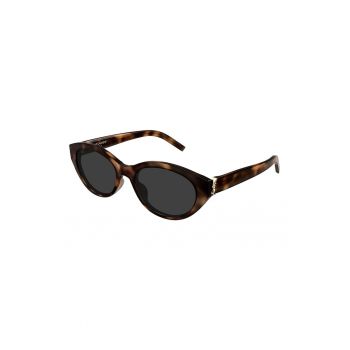 Ochelari de soare cat-eye cu animal print si logo