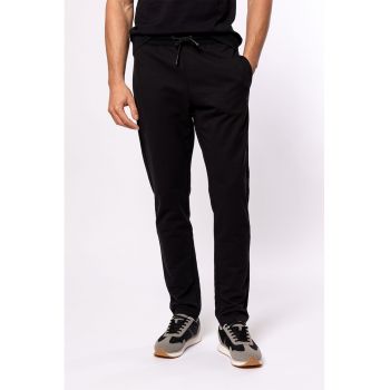 Pantaloni de trening din amestec de bumbac cu snururi