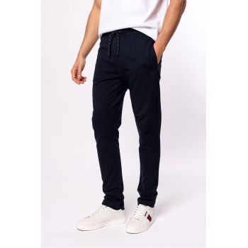 Pantaloni de trening din amestec de bumbac cu snururi