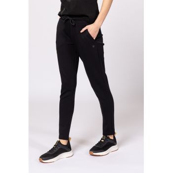 Pantaloni de trening din amestec de modal cu croiala slim-fit
