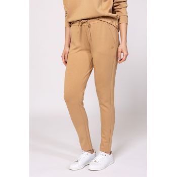 Pantaloni de trening din amestec de modal cu croiala slim-fit