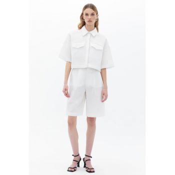 Pantaloni din amestec de lyocell si in cu croiala ampla