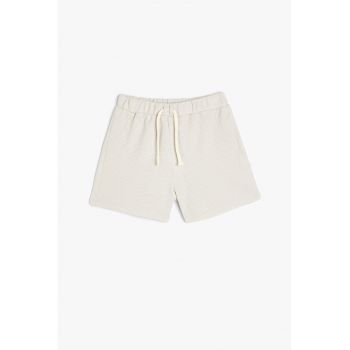 Pantaloni scurti texturati de bumbac