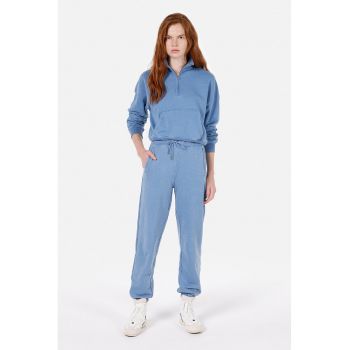 Pantaloni uni de trening cu snur