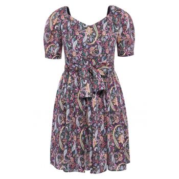 Rochie din bumbac cu imprimeu Paisley - Multicolor